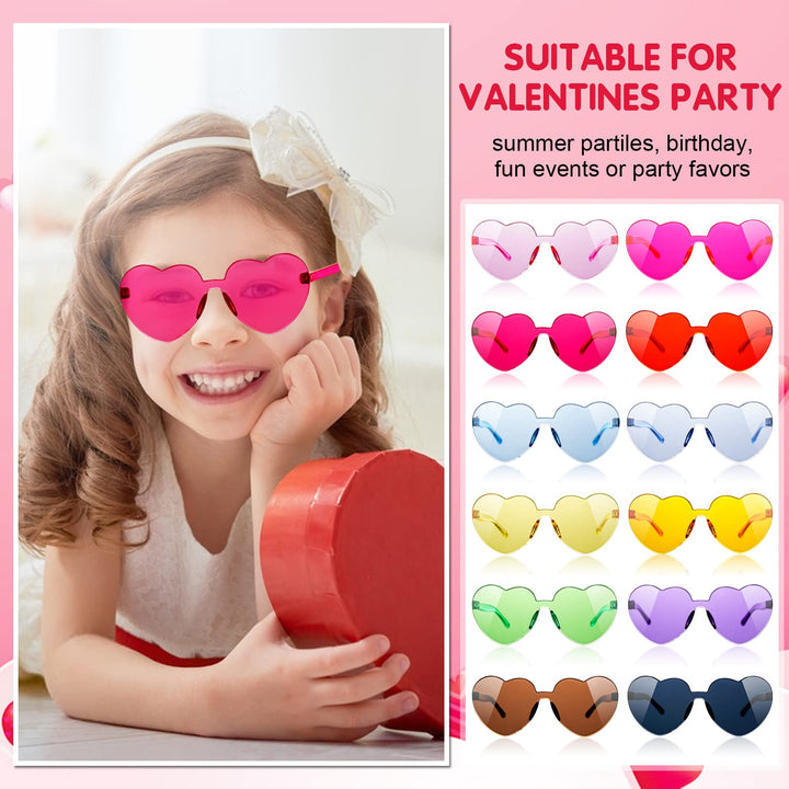 24 Pack Kids Sunglasses Party Favors - Colorful Heart Sunglasses SCIONE