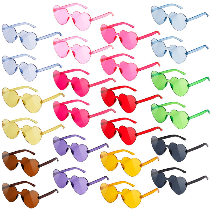 24 Pack Kids Sunglasses Party Favors - Colorful Heart Sunglasses SCIONE