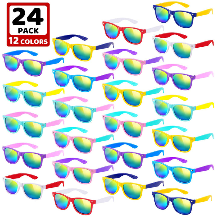 24 Pack Kids Sunglasses Party Favors - Neon Sunglasses SCIONE