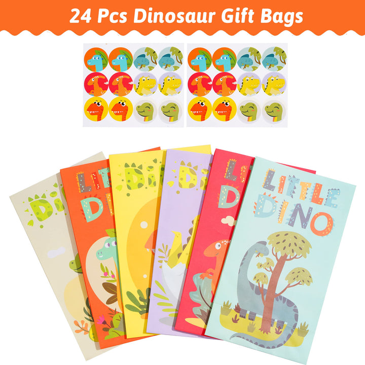 24 pcs Paper Party Favor Goody Bags-Dinosaur bag SCIONE