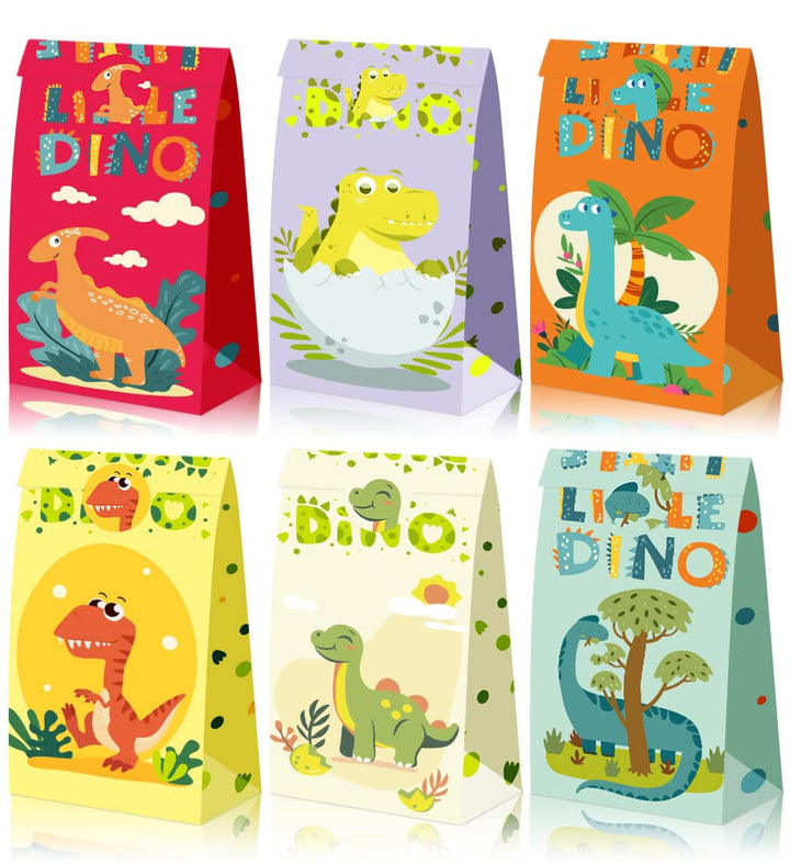 24 pcs Paper Party Favor Goody Bags-Dinosaur bag SCIONE