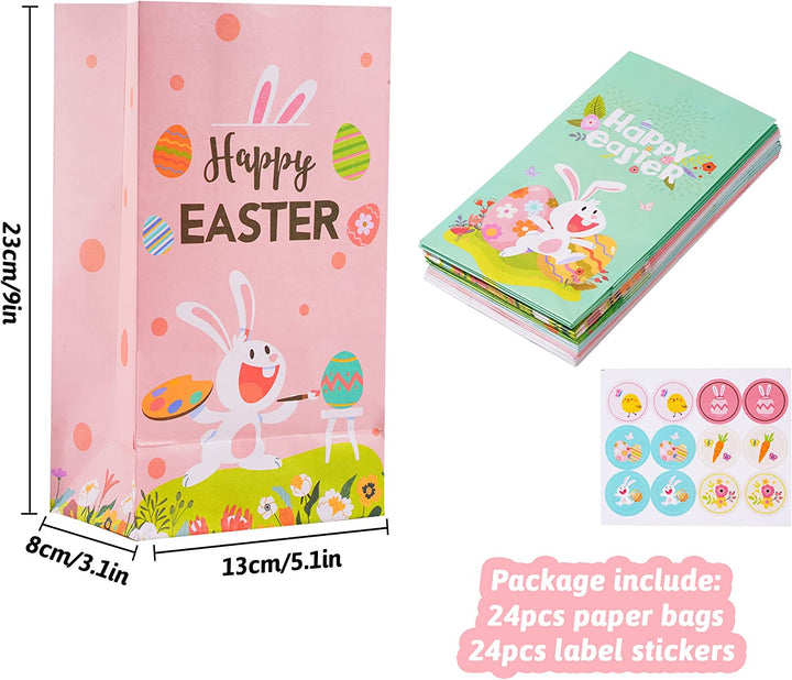 24 pcs Paper Party Favor Goody Bags-Easter bag SCIONE