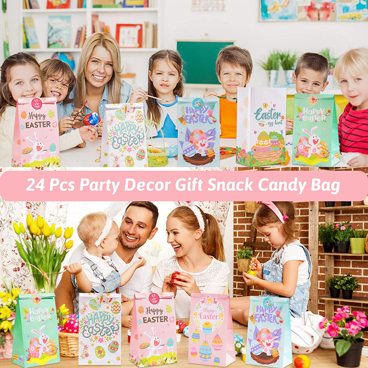 24 pcs Paper Party Favor Goody Bags-Easter bag SCIONE