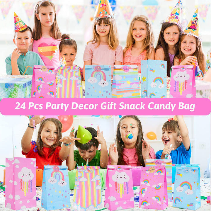 24 pcs Paper Party Favor Goody Bags-Rainbow bag SCIONE