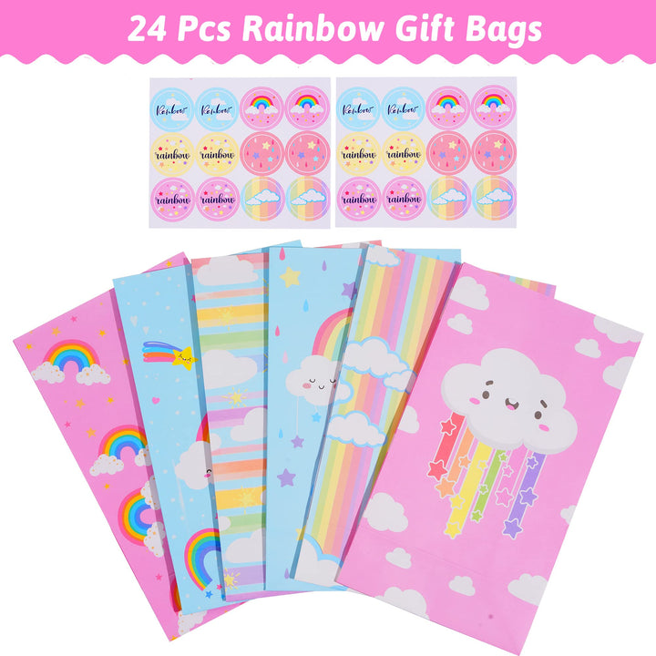 24 pcs Paper Party Favor Goody Bags-Rainbow bag SCIONE