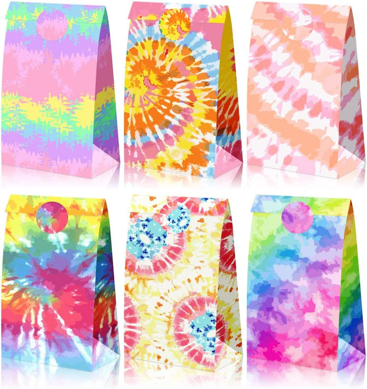 24 pcs Paper Party Favor Goody Bags-Tie Dye bag SCIONE