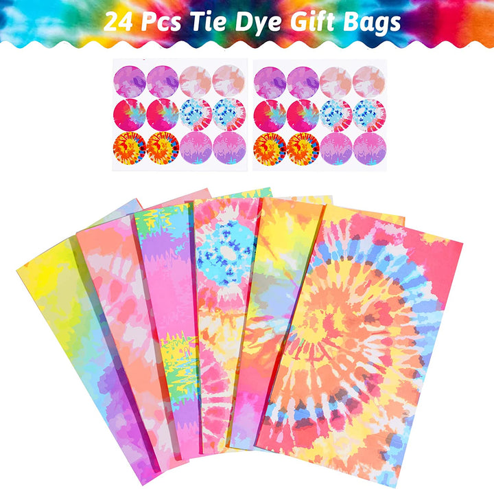 24 pcs Paper Party Favor Goody Bags-Tie Dye bag SCIONE