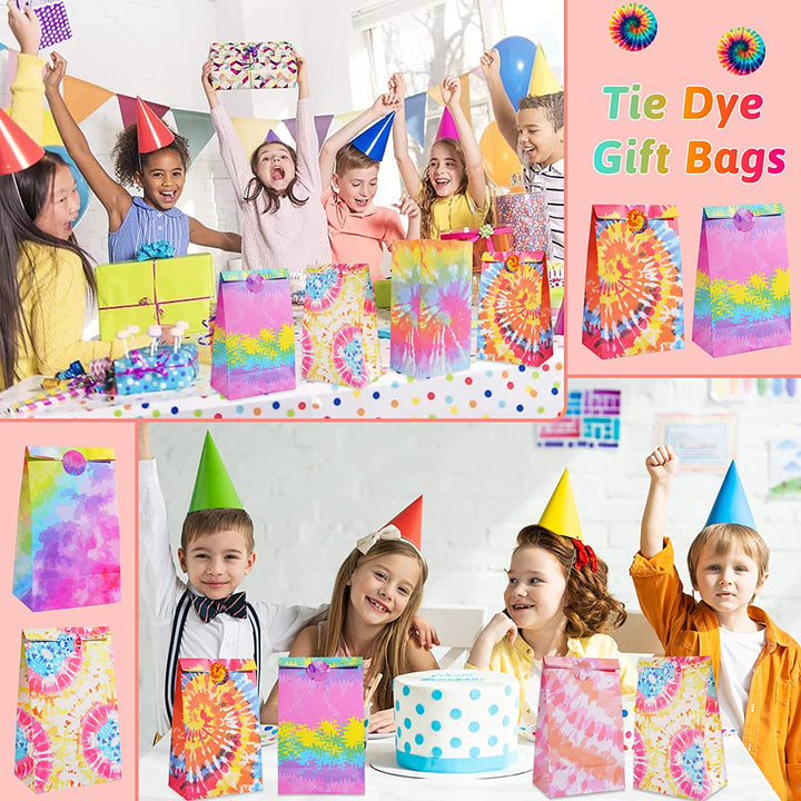 24 pcs Paper Party Favor Goody Bags-Tie Dye bag SCIONE