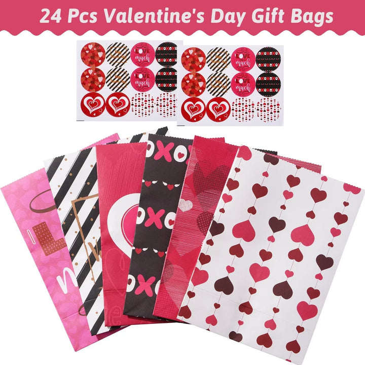 24 pcs Paper Party Favor Goody Bags-Valentine's Day bag SCIONE