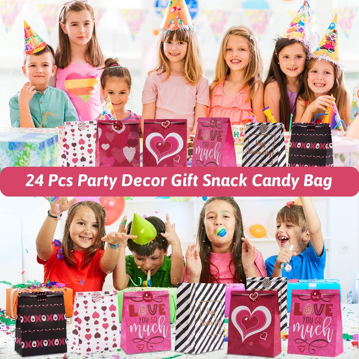 24 pcs Paper Party Favor Goody Bags-Valentine's Day bag SCIONE