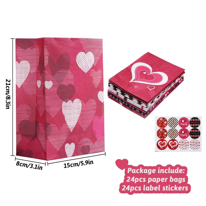 24 pcs Paper Party Favor Goody Bags-Valentine's Day bag SCIONE