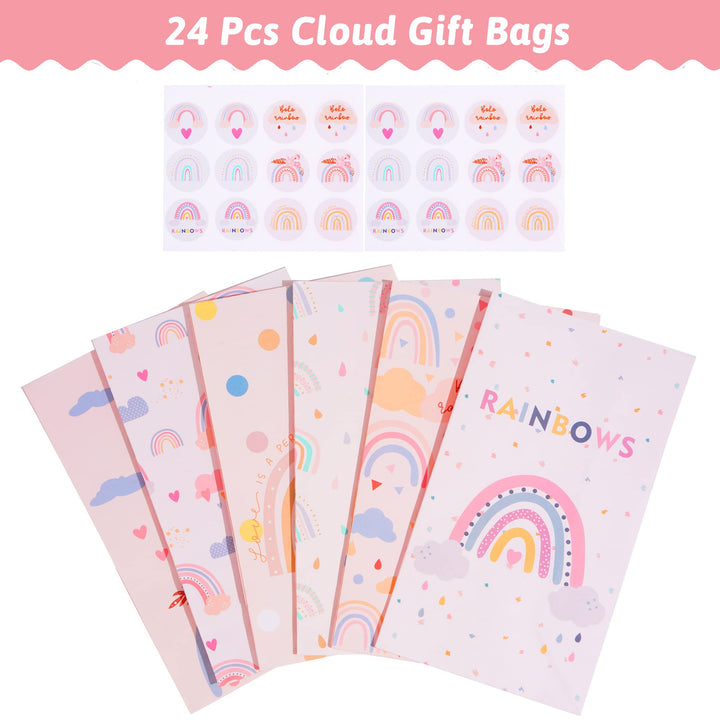 24 pcs Paper Party Favor Goody Bags-boho bag SCIONE