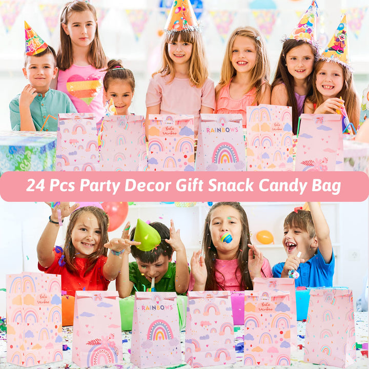 24 pcs Paper Party Favor Goody Bags-boho bag SCIONE