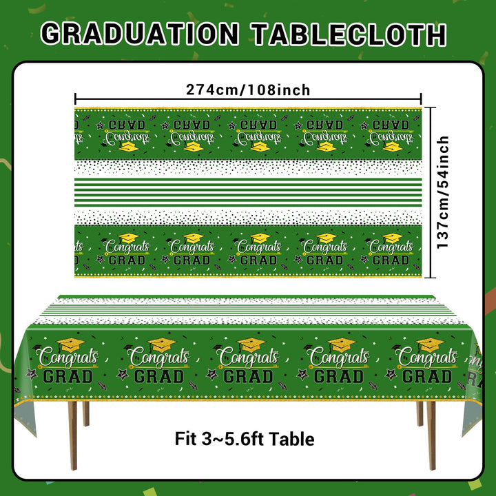 3 Pcs Tablecover Graduation Party Supplies-Green SCIONE