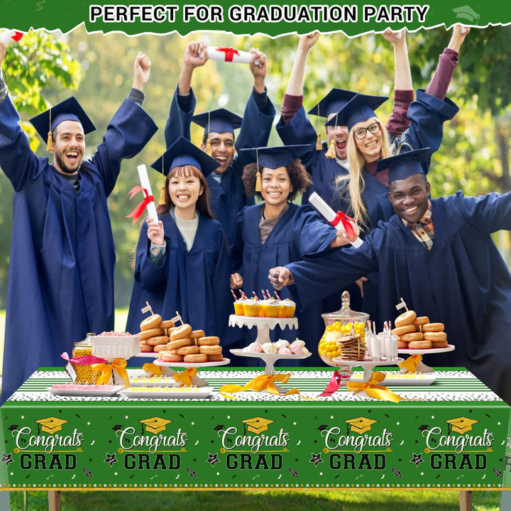 3 Pcs Tablecover Graduation Party Supplies-Green SCIONE