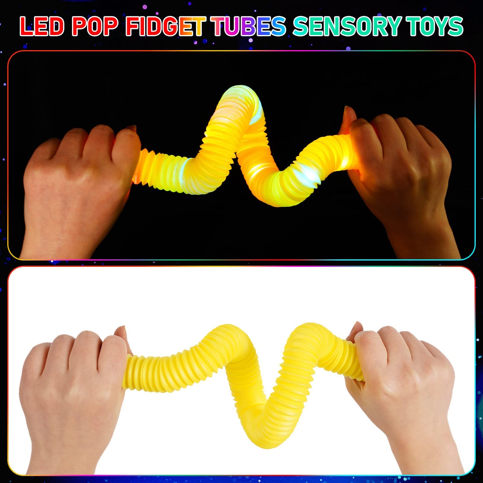6 pièces de tubes lumineux pour les faveurs de fête pour enfants, bâtonnets lumineux pour la fête de Noël, pour les enfants, sacs à friandises