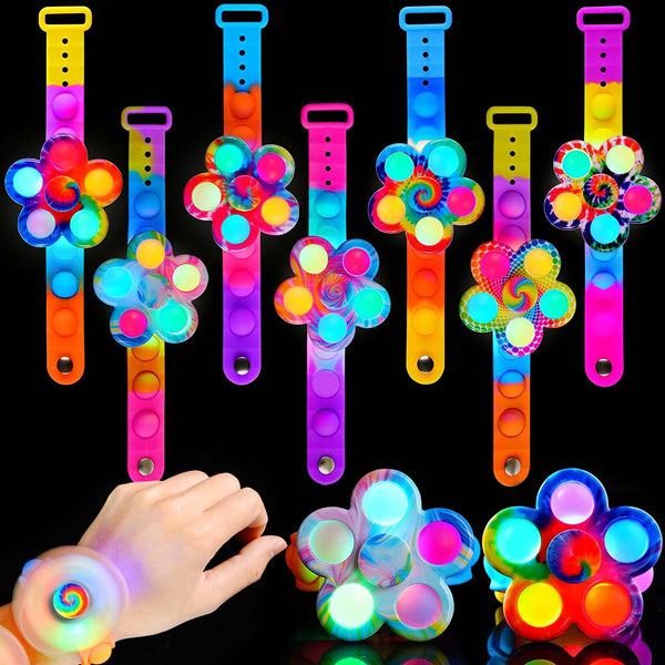 Wholesale Scione LED Bubble Spinner Bracelet Tie Dye 8 PACK SCIONE